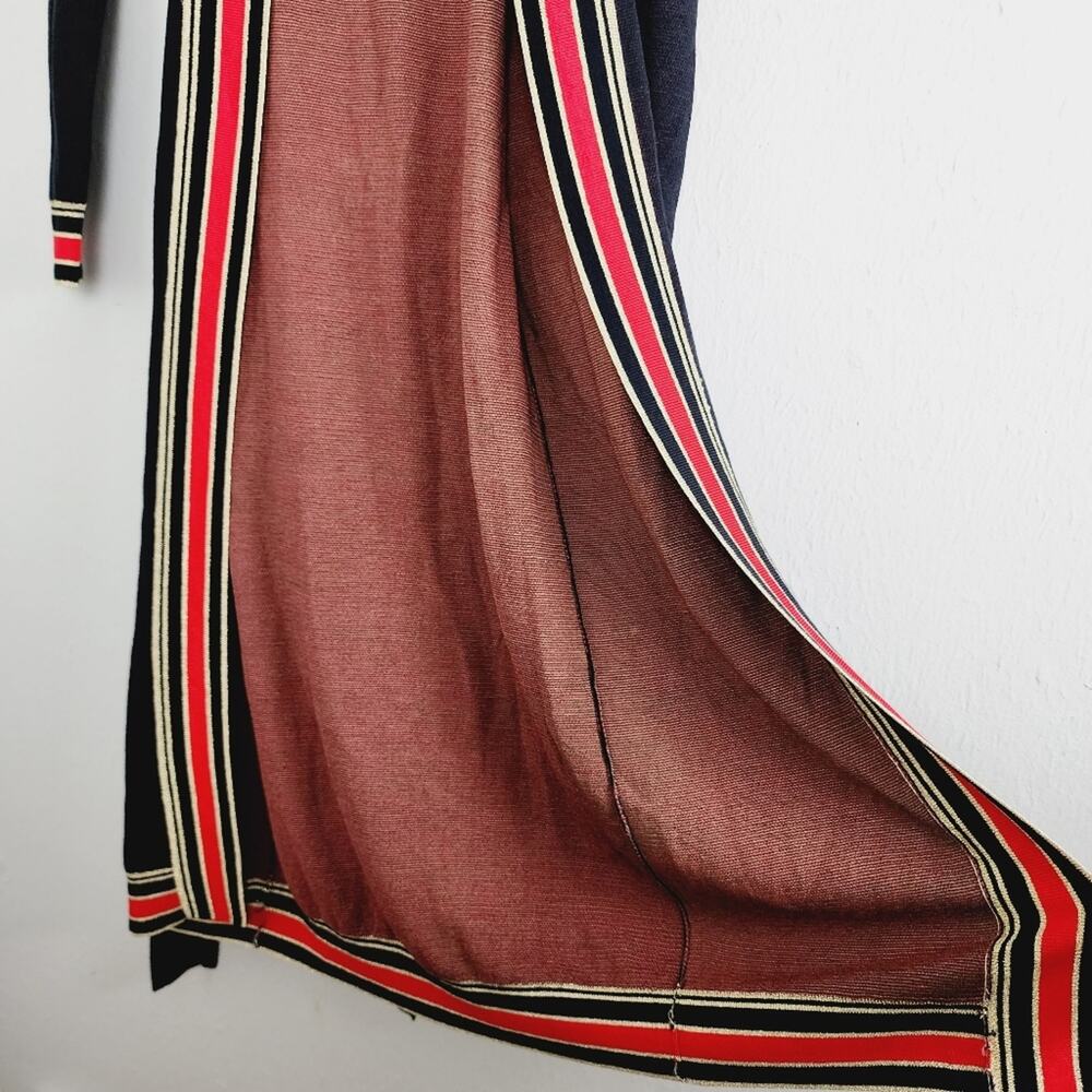 L'Agence Cleo Pur Amour Rose Intarsia Knit Belted Maxi Duster Cardigan XS NWT - Picture 8 of 12